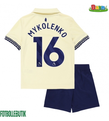 Everton Vitaliy Mykolenko #16 Bortaställ Barn 2025-26 Kortärmad (+ Korta byxor)